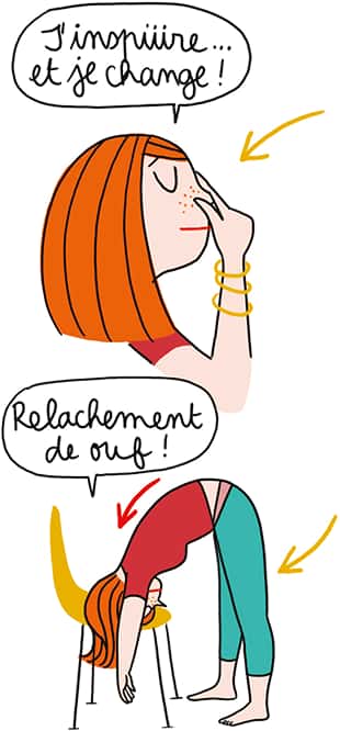 Enchaînement debout à côté de la chaise